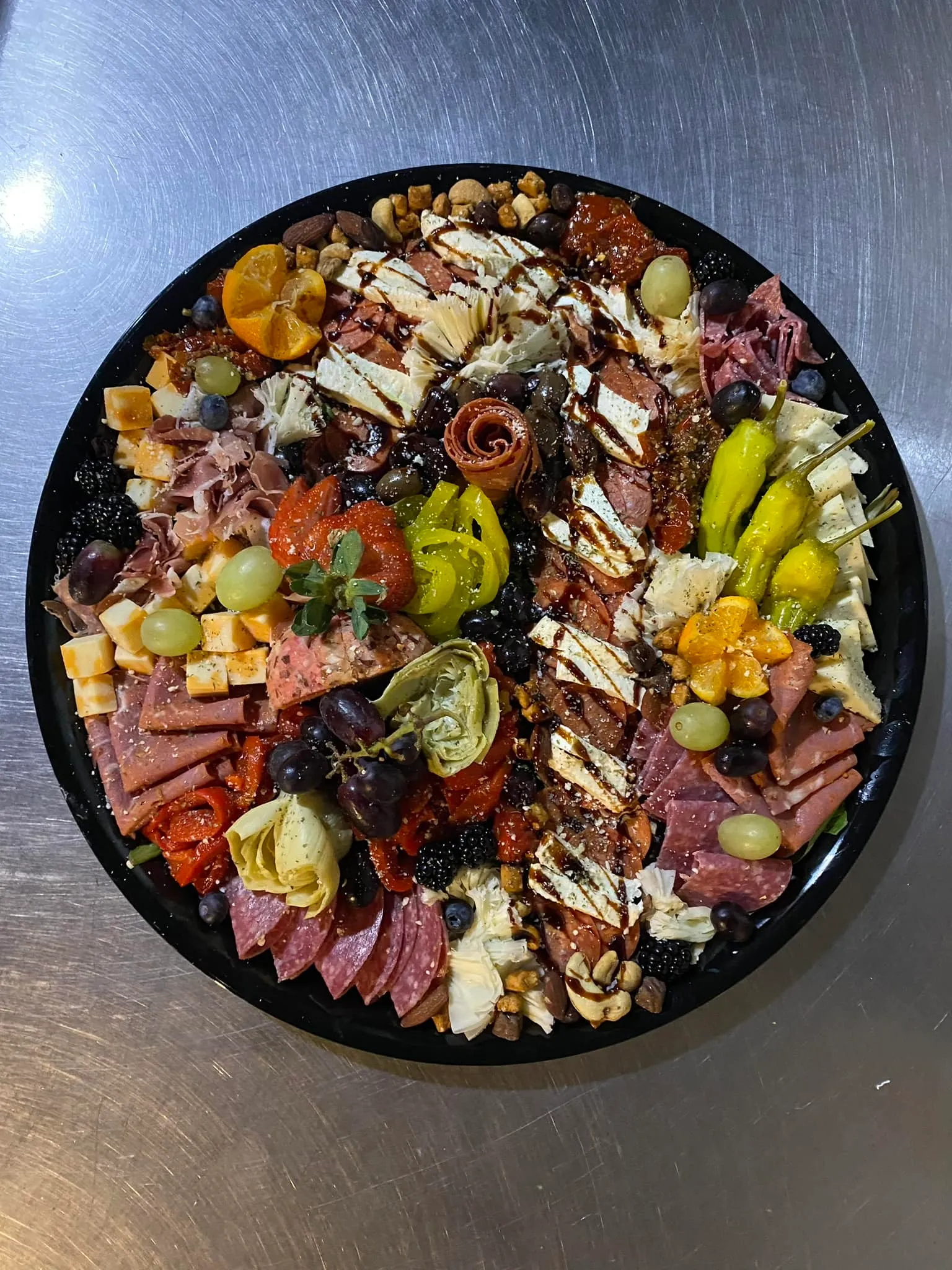 Catering charcuterie platter spread from Rizz's