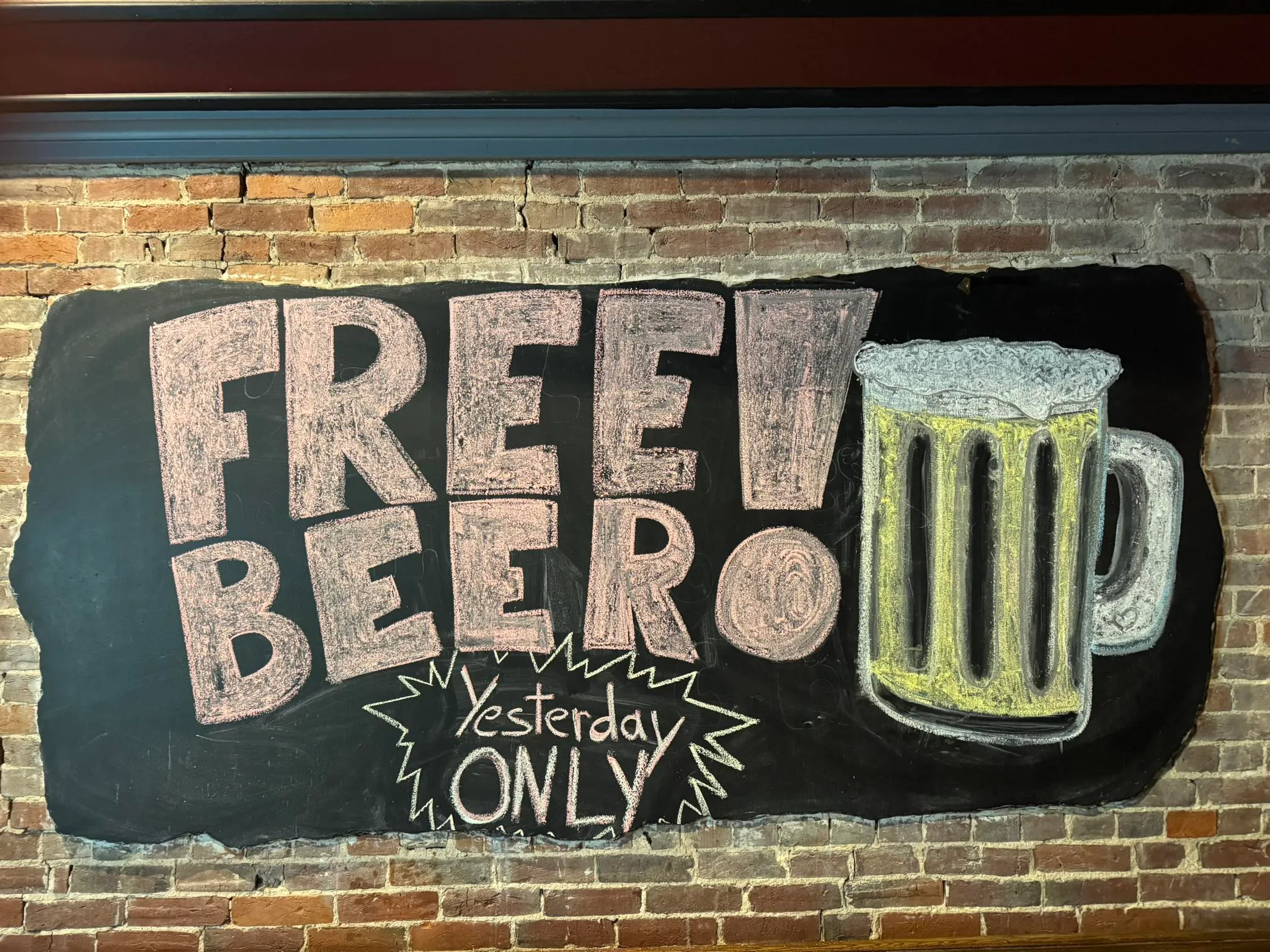 Free beer yesterday chalkboard