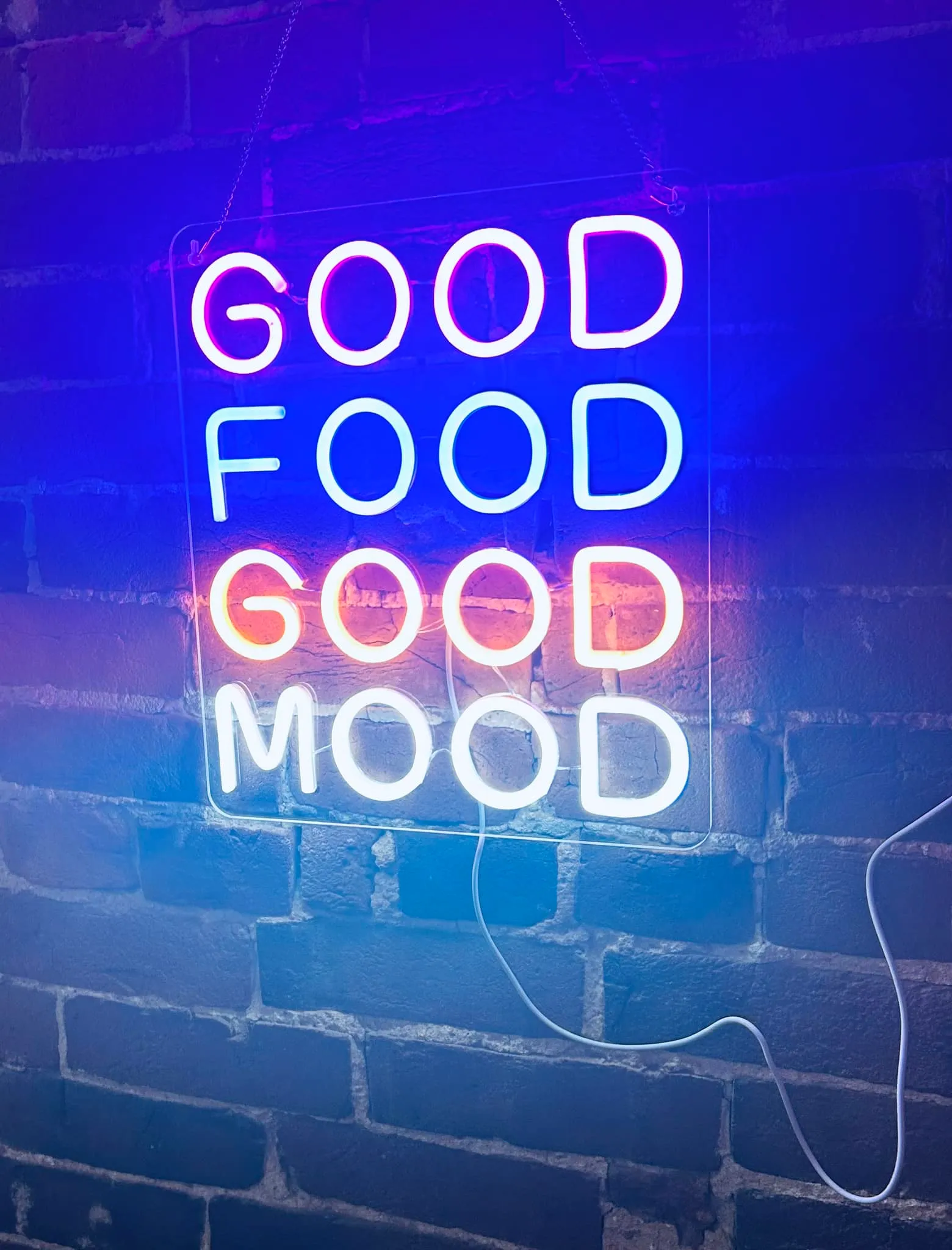 Good food, good mood neon