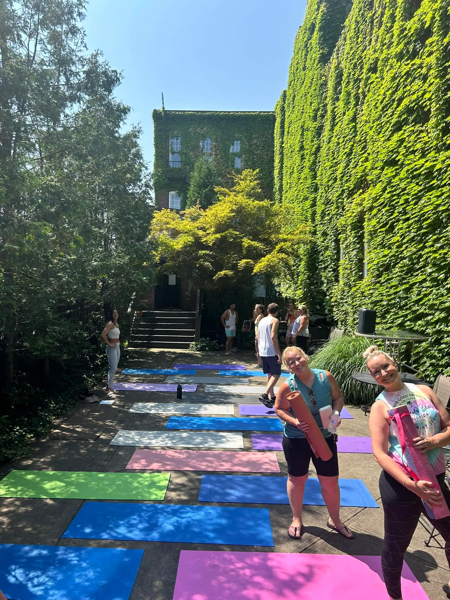 Patio yoga event